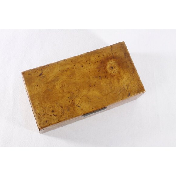 Superb Art Deco Lidded Box of Bird's-Eye Maple with Chrome Handle, French 1920s - Picture 9 of 10